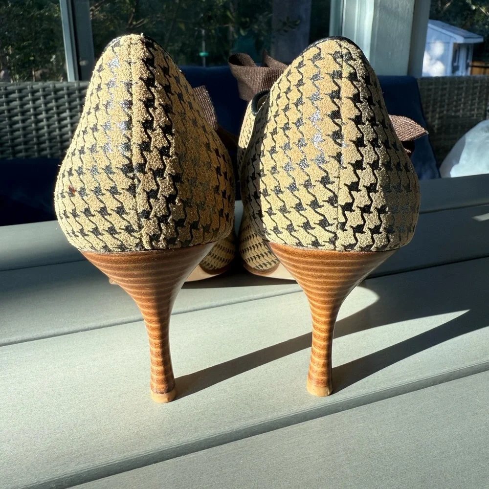 Ginger Goff Bianca Herringbone Heels, 7.5